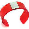 Red Perspex And Silver Cuff