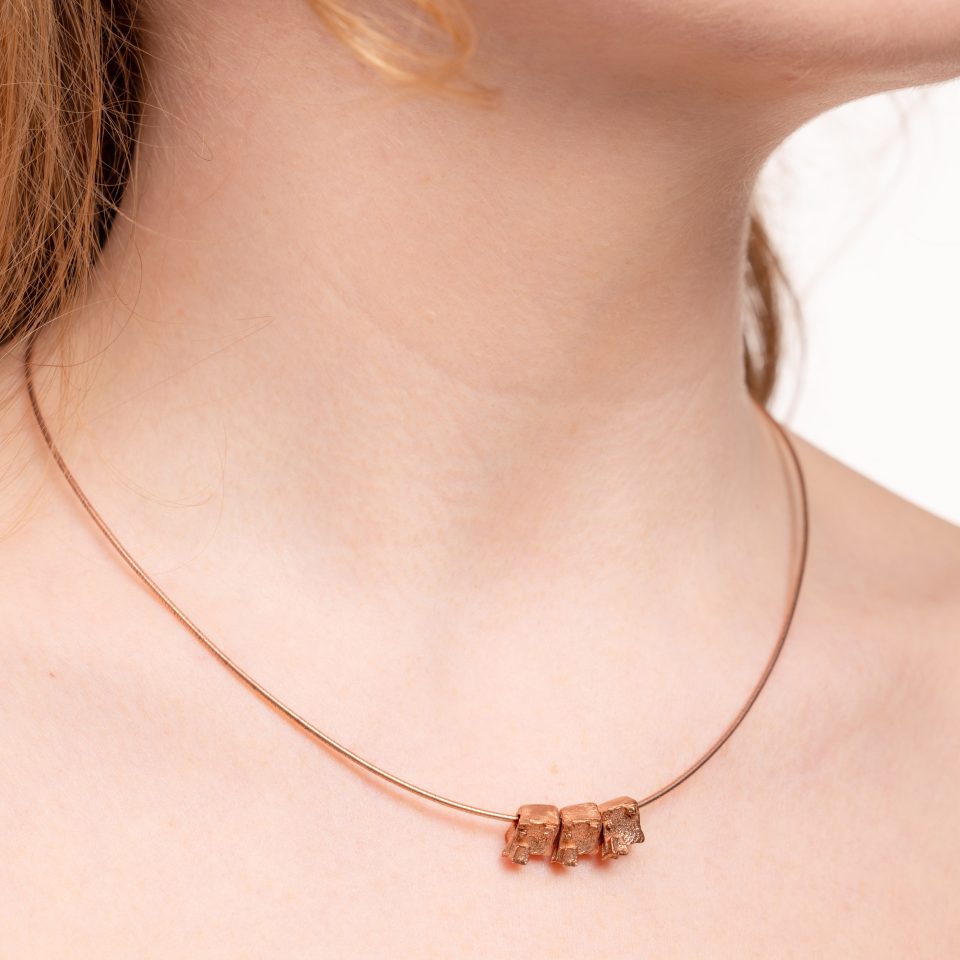 rose gold 3 cube necklace