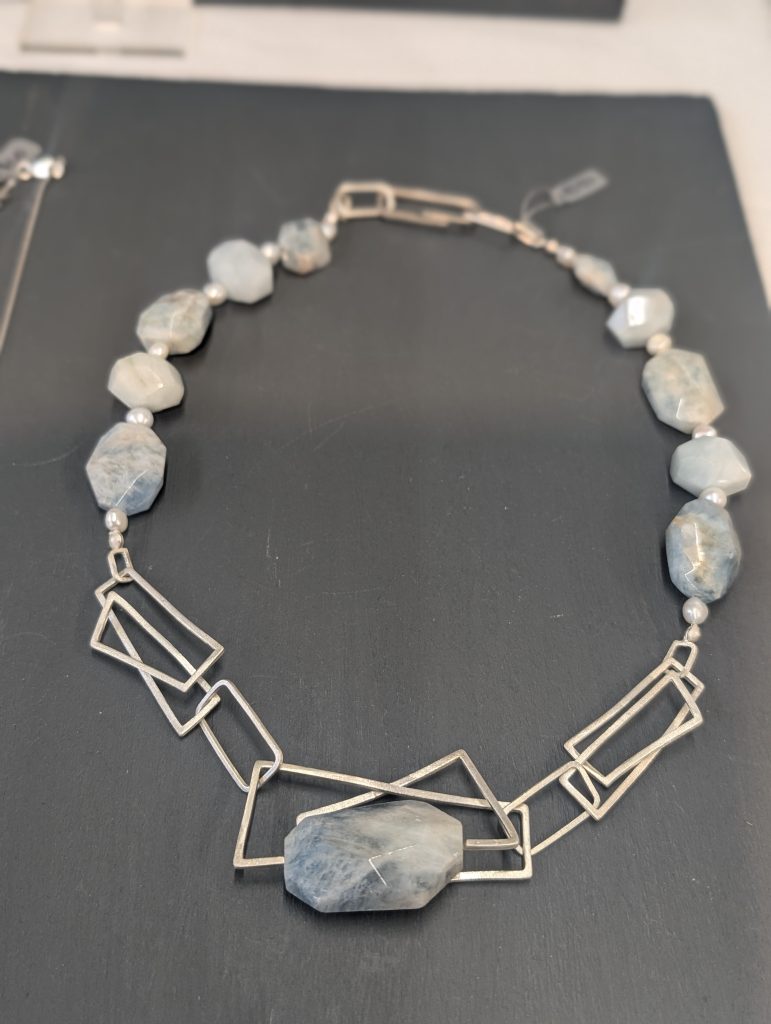 Aquamarine pearl component neckpiece 